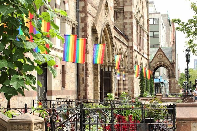Image of Church with Pride flags
