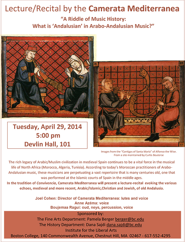 Camerata Mediterranea Lecture/Recitial | February 18 at 4:00 pm | Gasson 100, Boston College