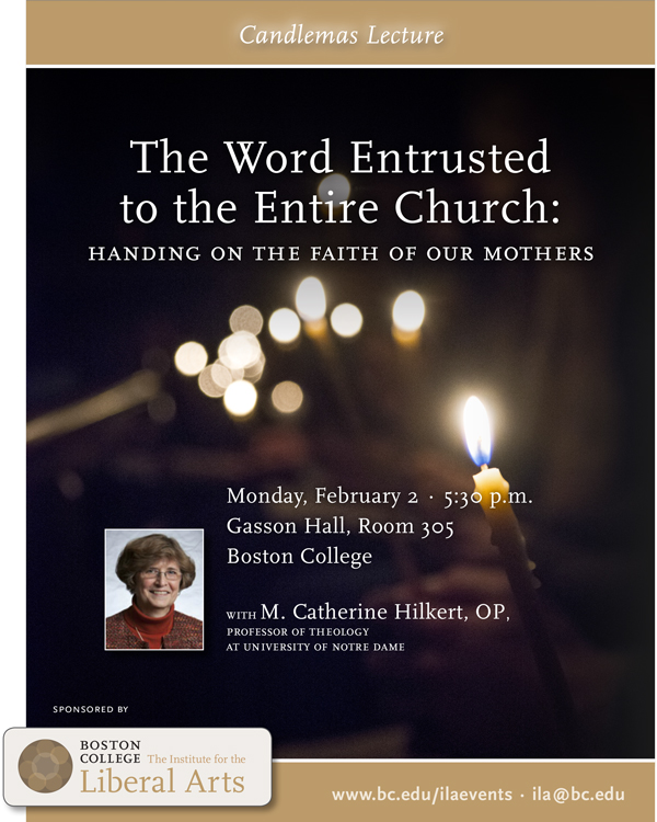 The Word Entrusted to the Entire Church: Handing on the Faith of our Mothers | February 2 at 5:30 pm | Gasson Hall, Room 305, Boston College