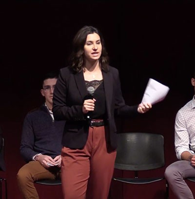 Female student speaking