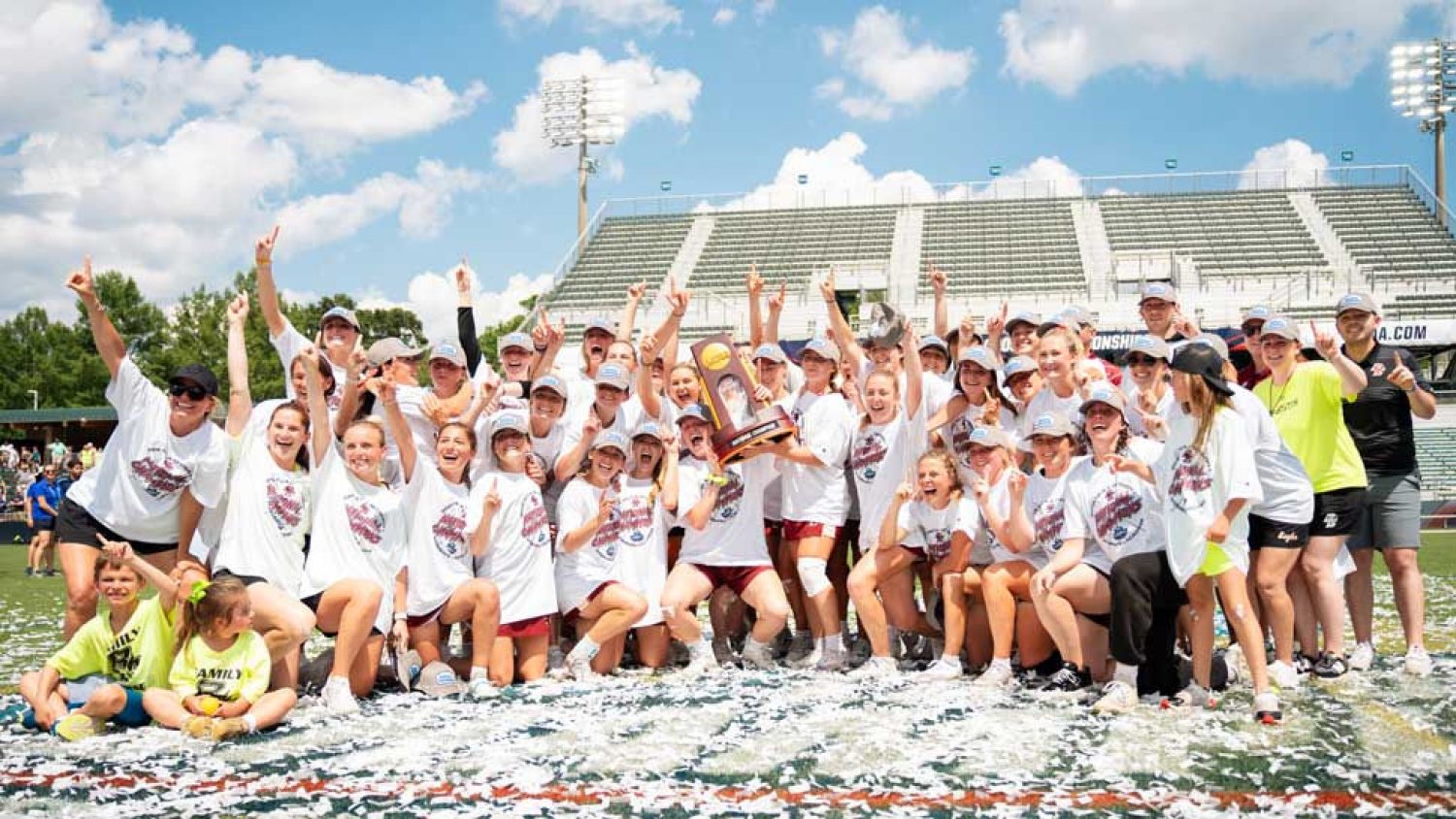 Photograph of the BC women's lacrosse players and coaching staff