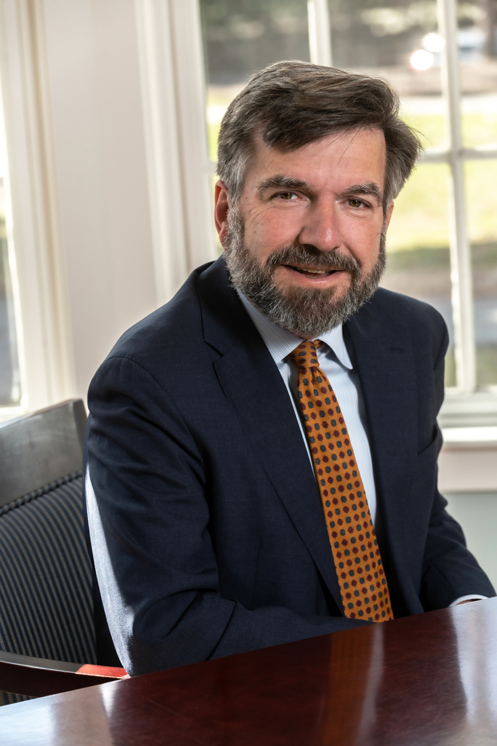 Portrait of David Quigley, University Provost photographed in Waul House.