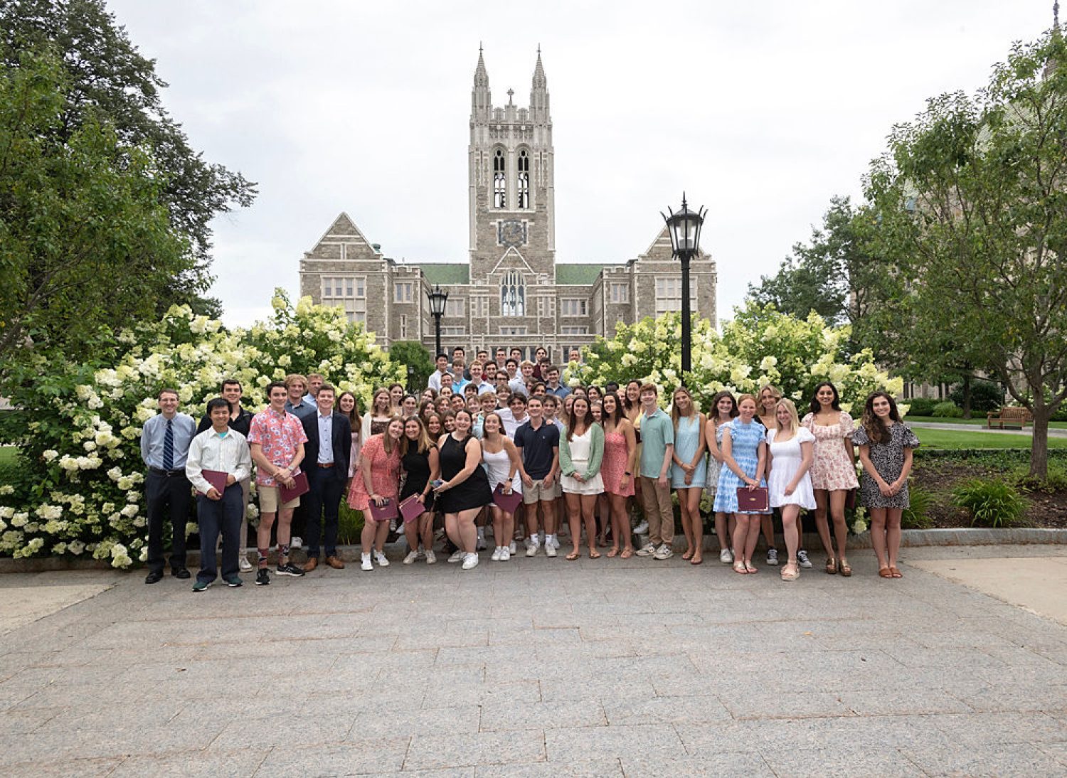 Catalyst class in front of Gasson Hall