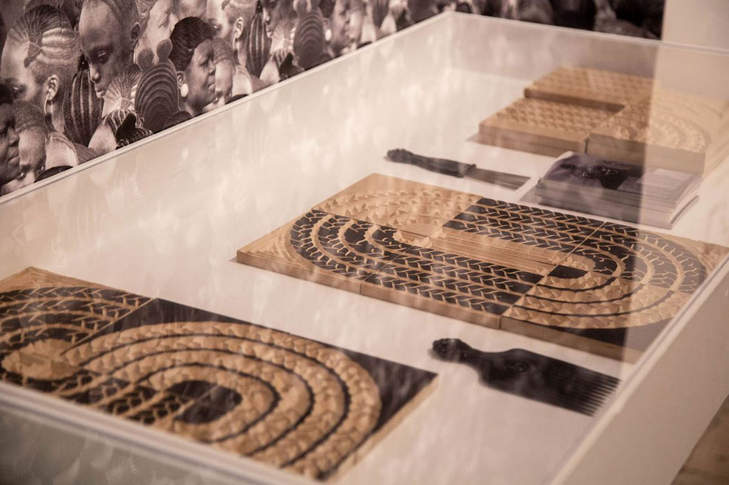 An array of Black power fist combs, postcards