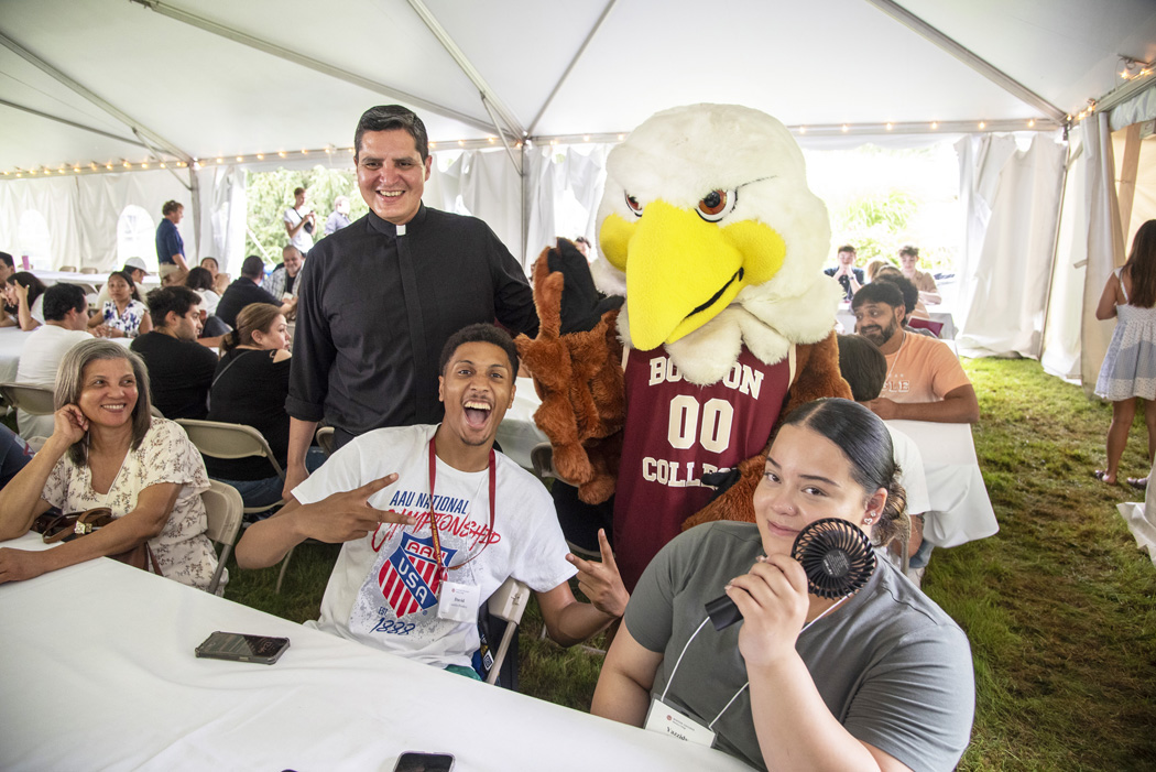 Various events of Messina Orientation on the first day of Messina Orientation.
Here, Fr. Erick and Baldwin greet a few new members of the Messina first class - 
