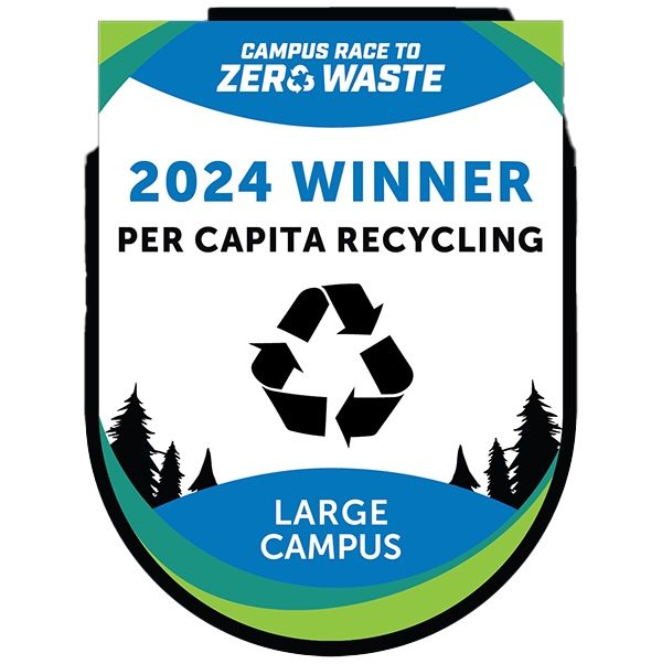 A badge for winning the campus race to zero waste in 2024