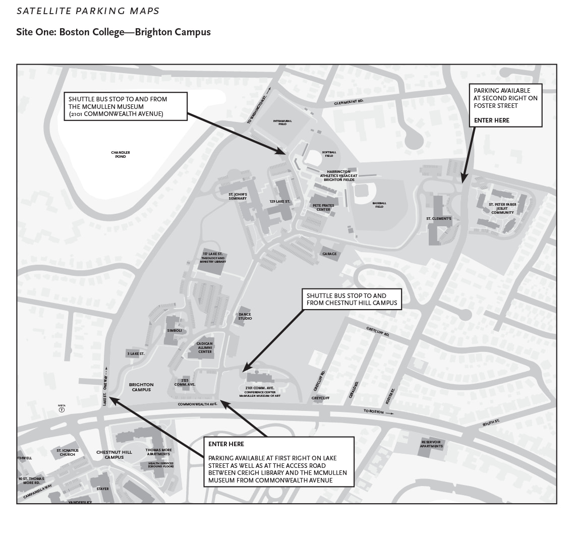 Brighton satellite parking map for Commencement 2024