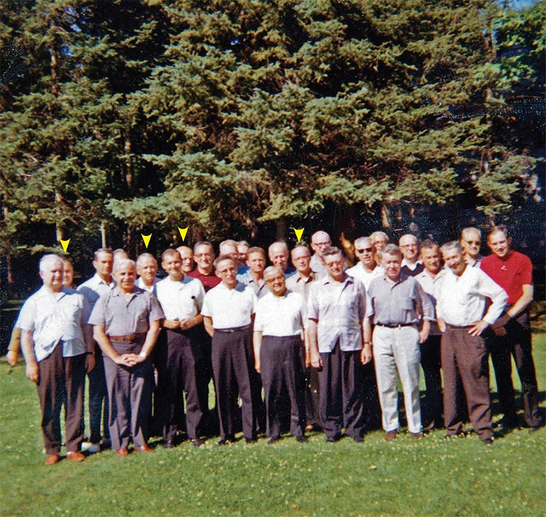 Among the Land O’Lakes participants in 1967 were (highlighted, from left) presidents Hesburgh of Notre Dame, Walsh of Boston College, Reinert of St. Louis, and academic VP Donovan of Boston College. Image: The University of Notre Dame Archives.