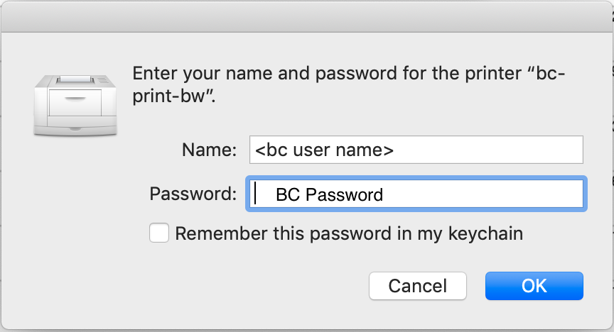 Enter your BC username and BC password