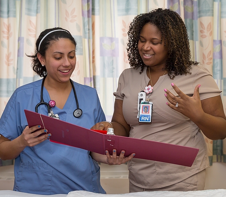 A student with her preceptor