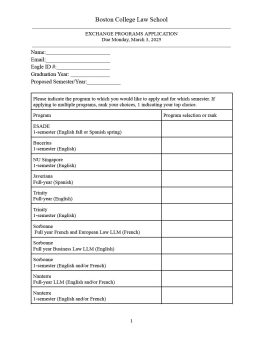 Study Abroad Application 2025/2026 Academic Year 