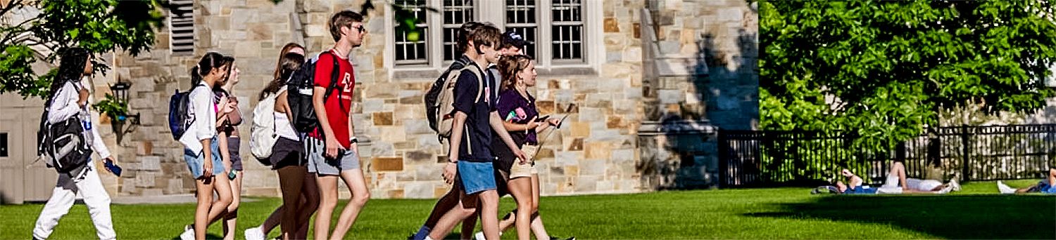 Students walking on quad