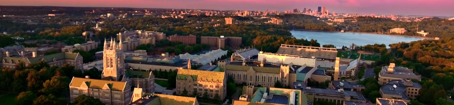 birds eye view of Boston College