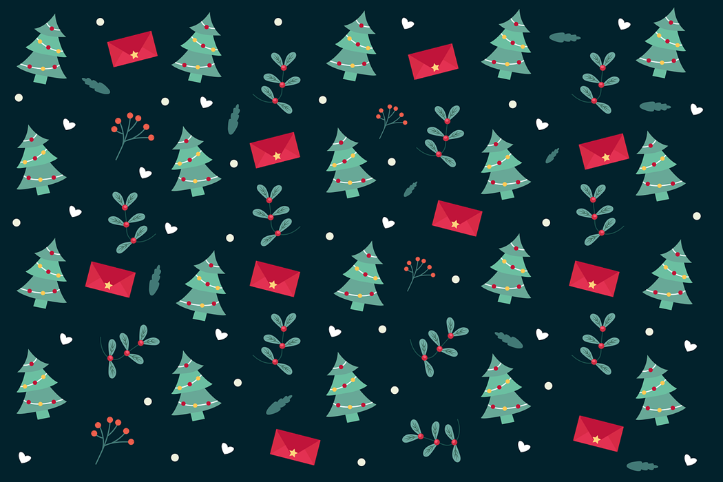 pattern of Christmas trees and candy canes