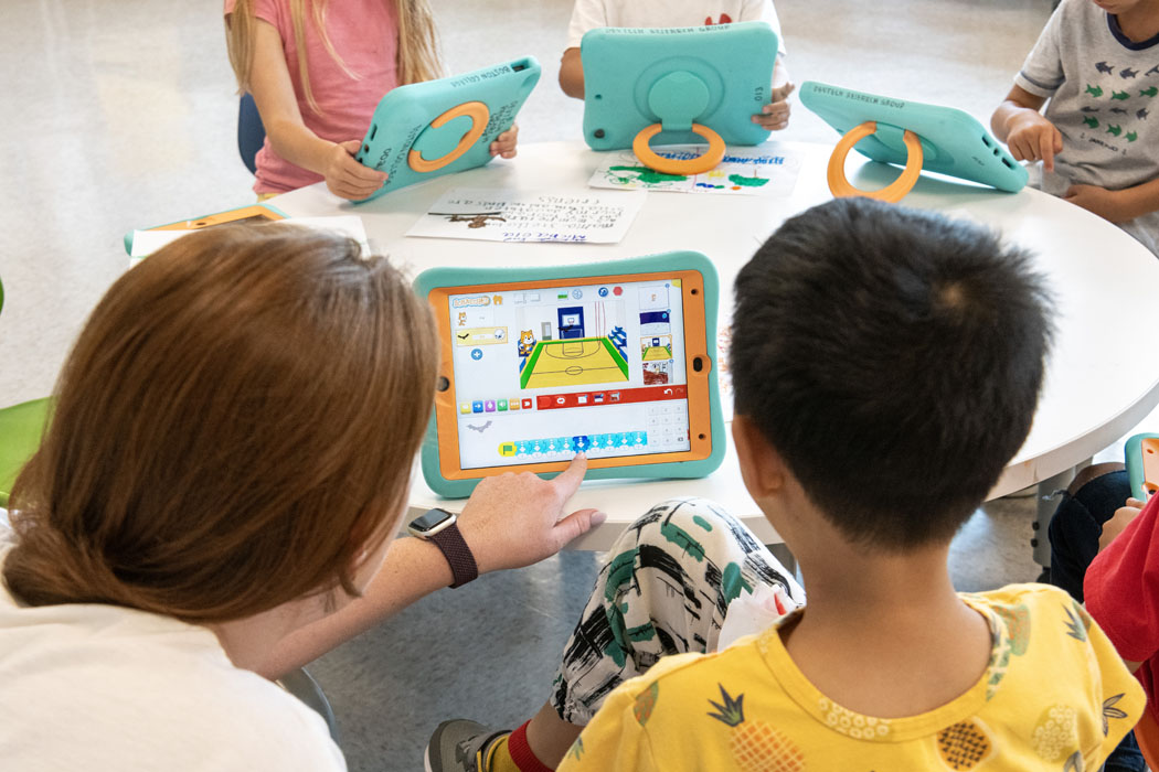 children using tablets